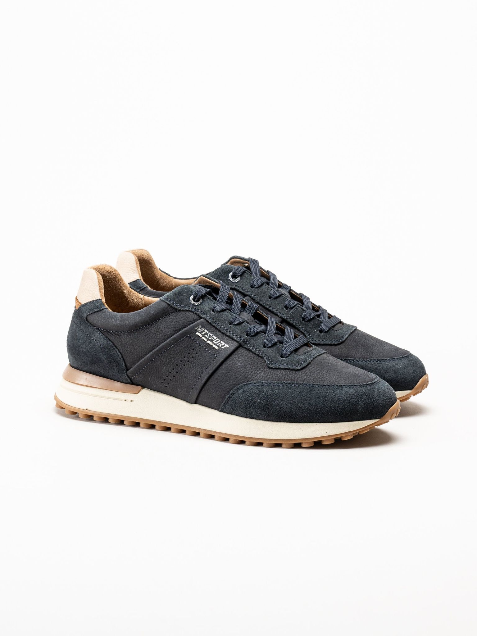 Marco Tozzi - MT Sport - Blå sneakers i skinn och mocka