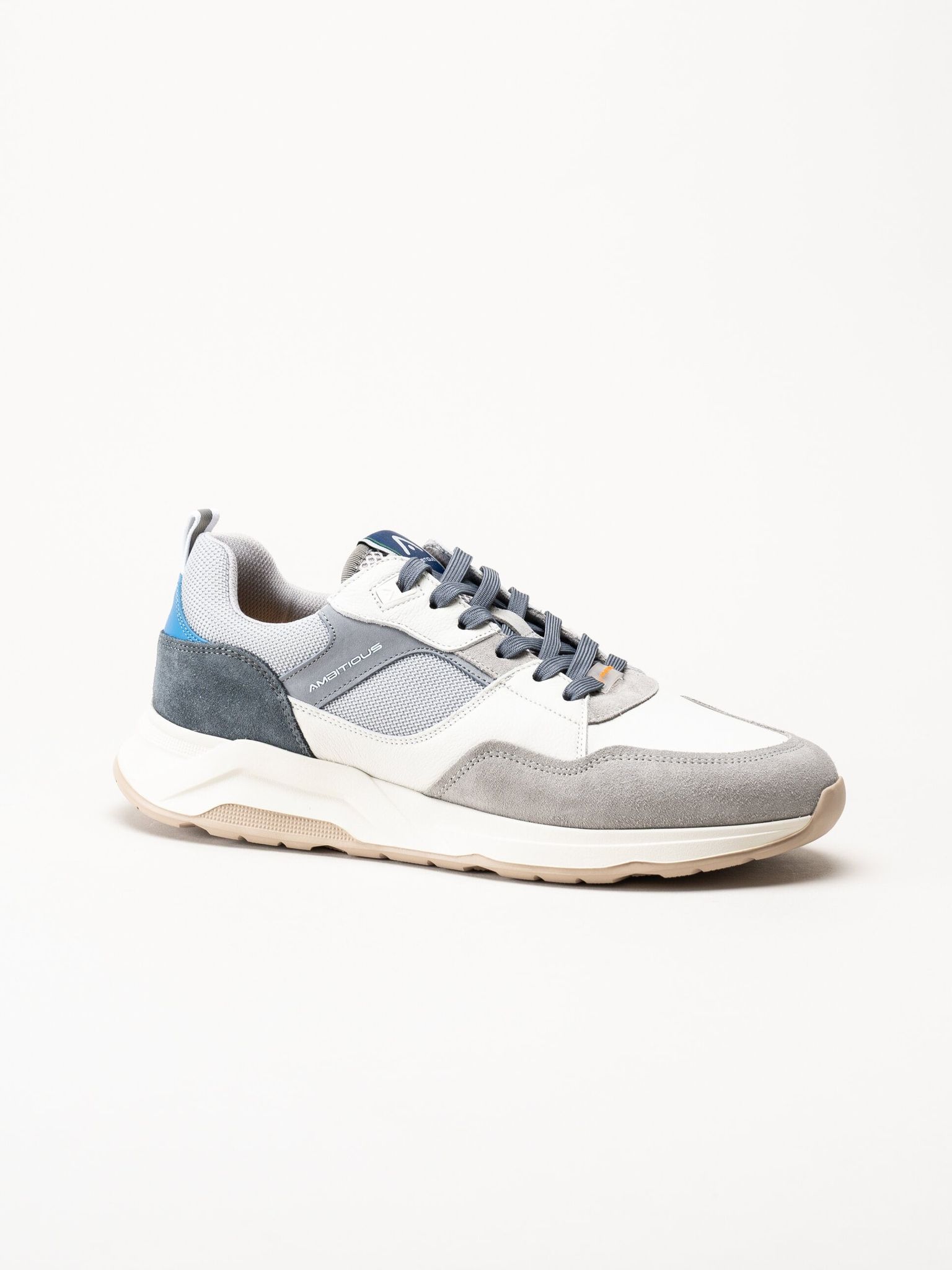 Ambitious - Gråblå sneakers i skinn och mocka