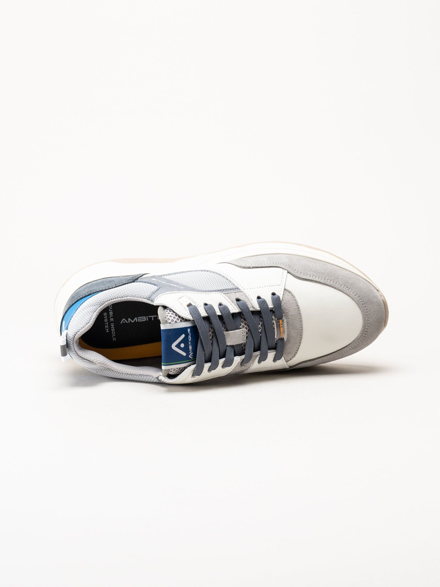 Ambitious - Gråblå sneakers i skinn och mocka