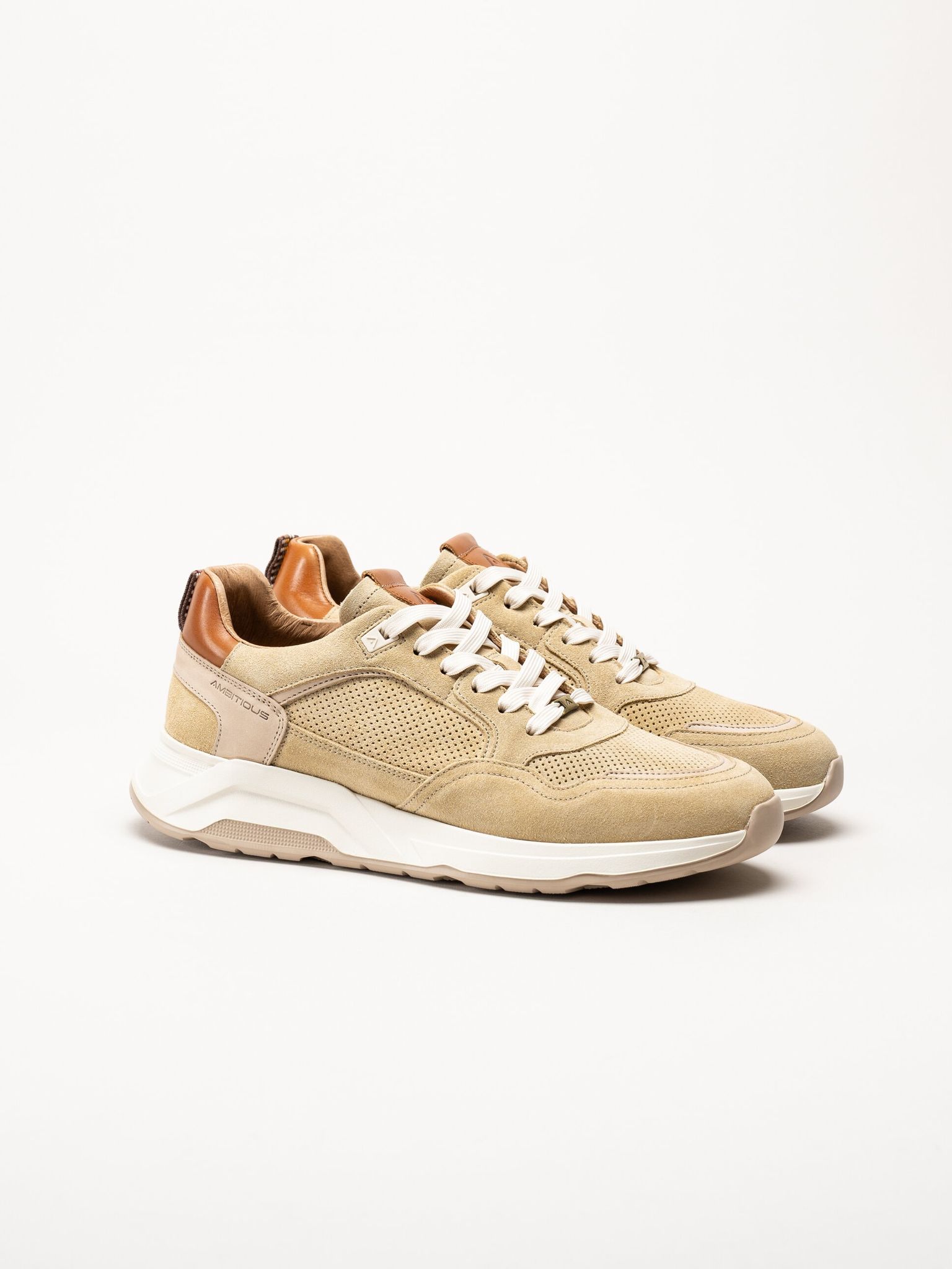 Ambitious - Beige sneakers i mocka