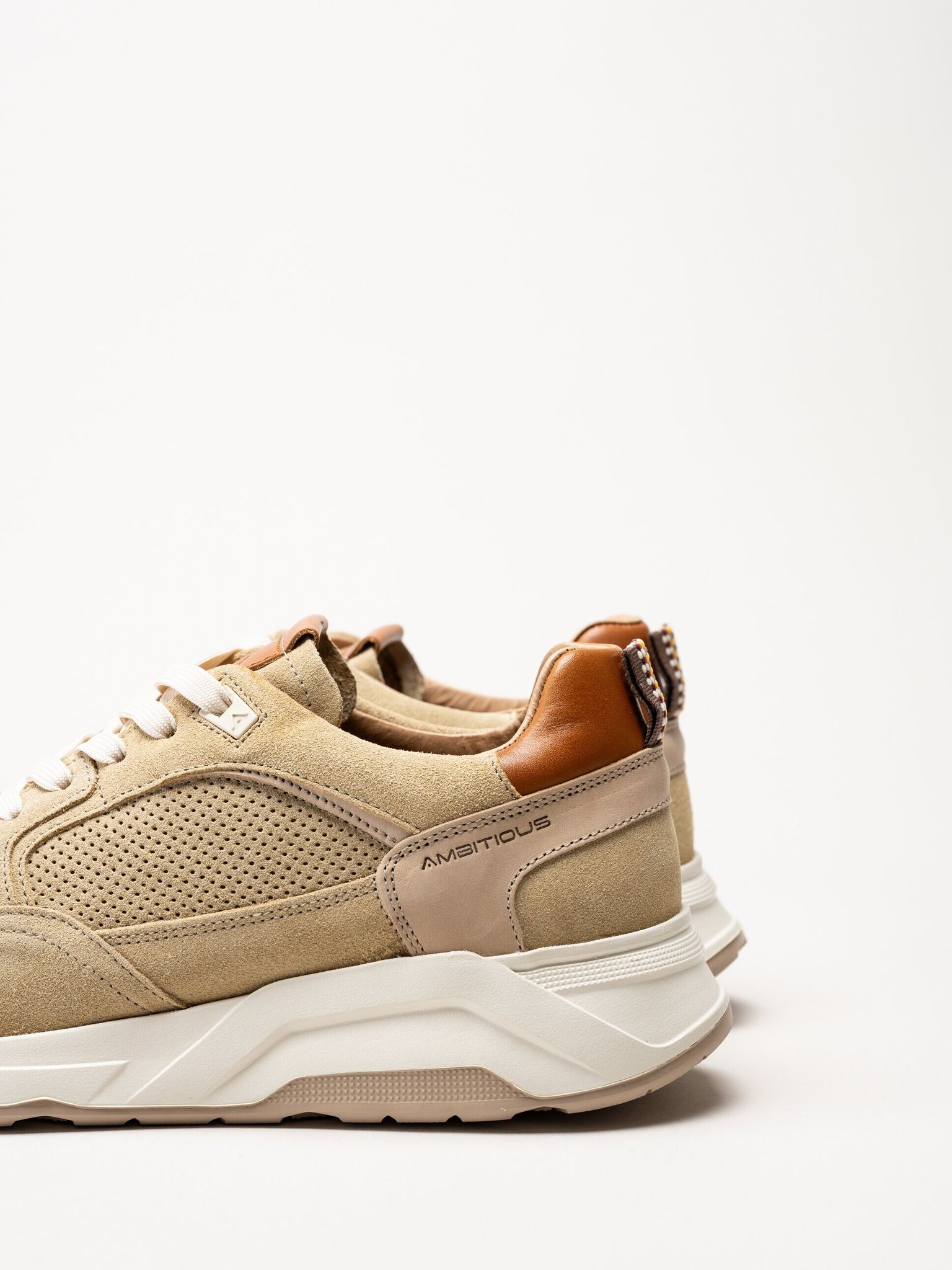 Ambitious - Beige sneakers i mocka