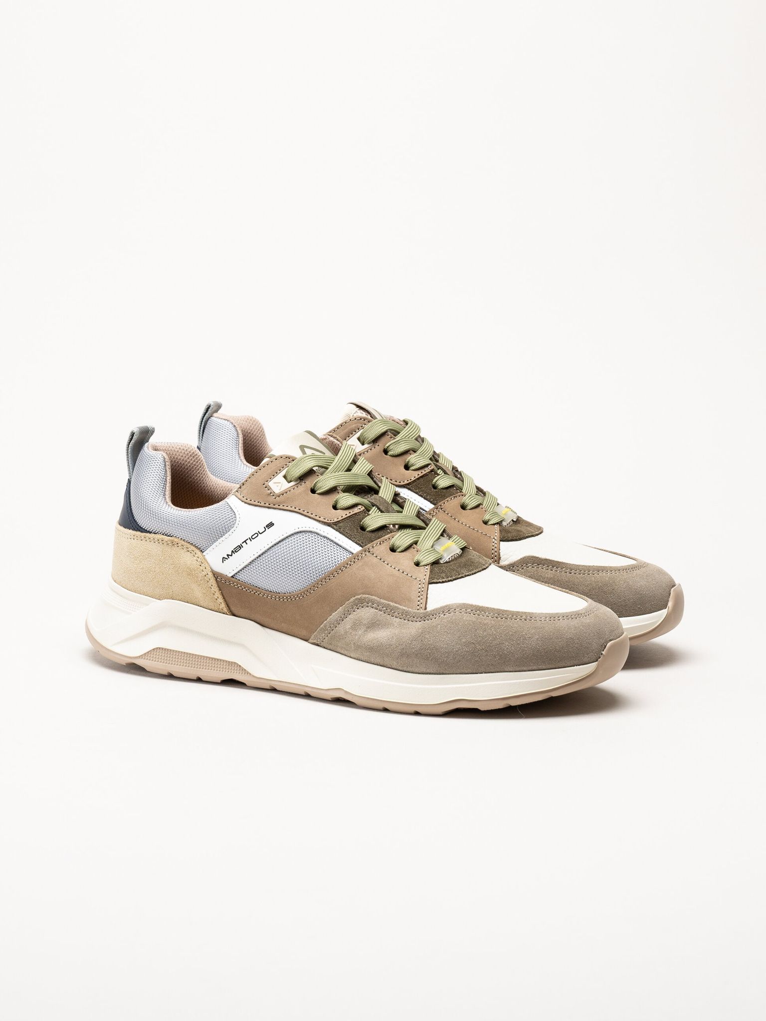 Ambitious - Bruna sneakers i mocka och skinn