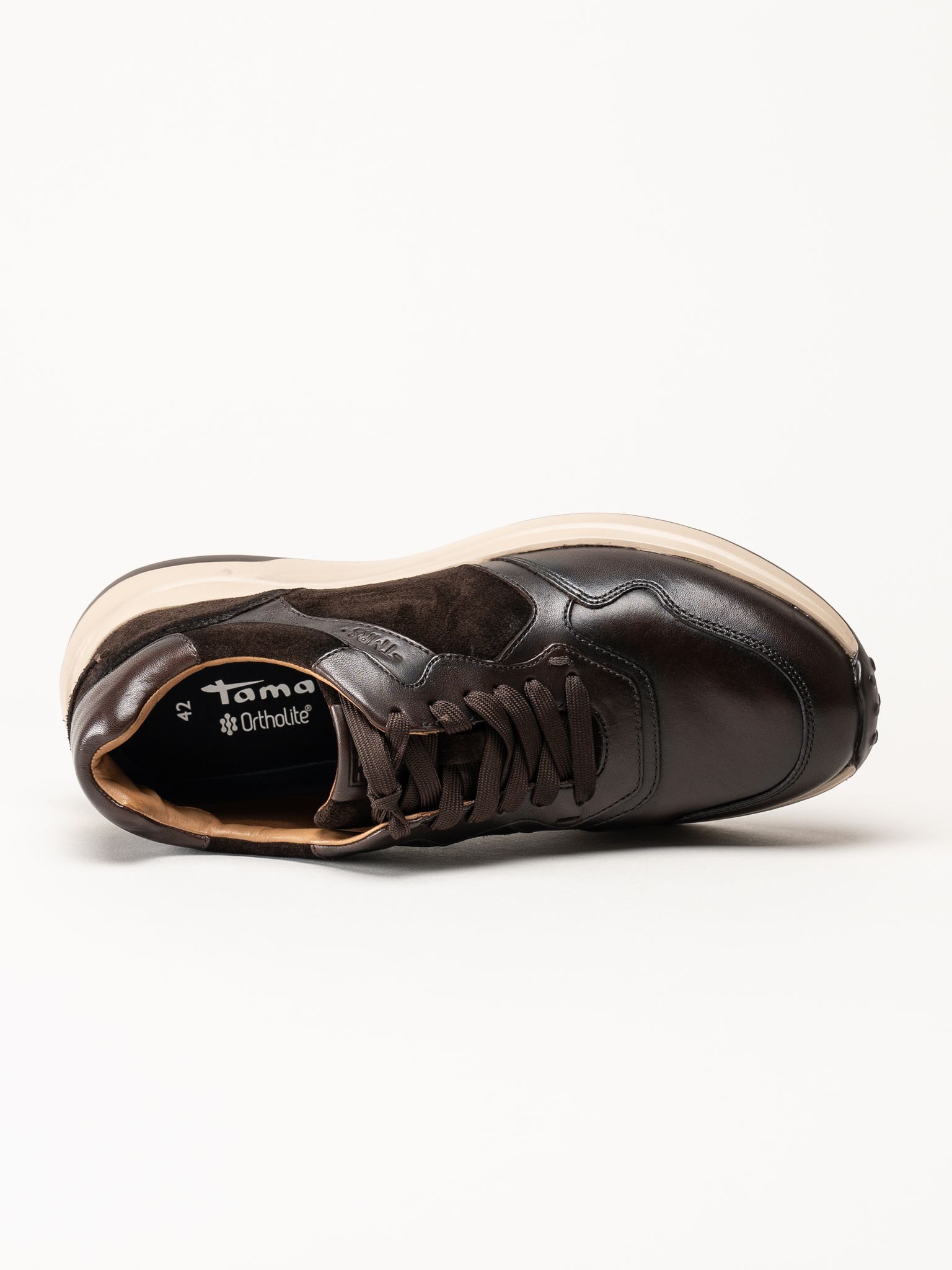 Tamaris - Mörkbruna sneakers