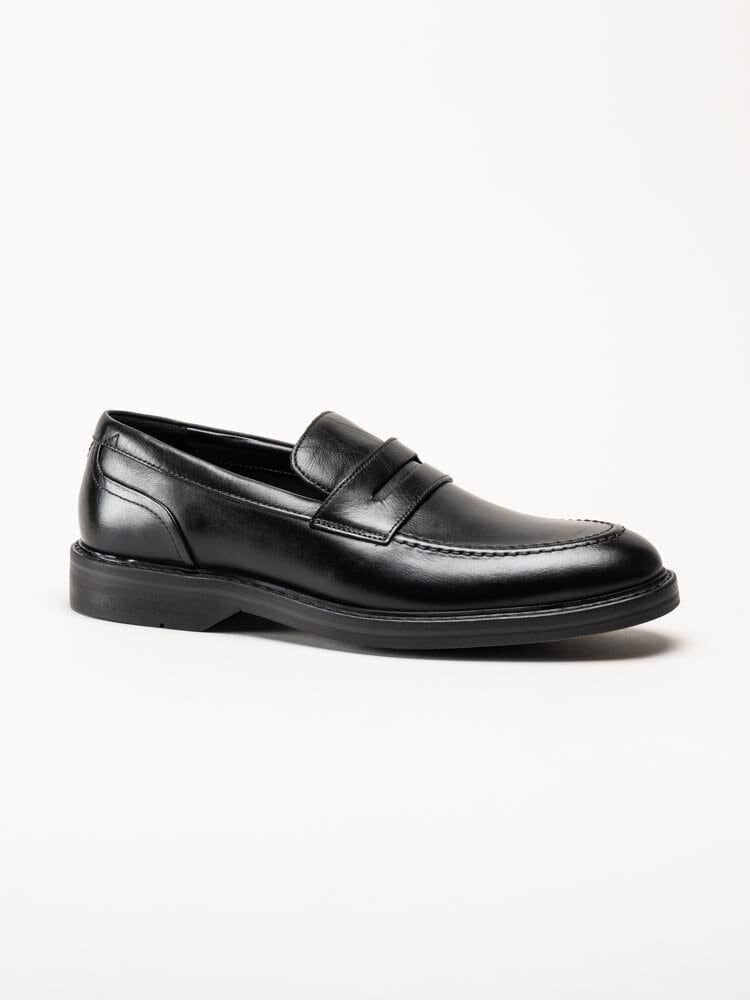 Clarks - Aldwin Step G - Svarta slip-on loafers i skinn