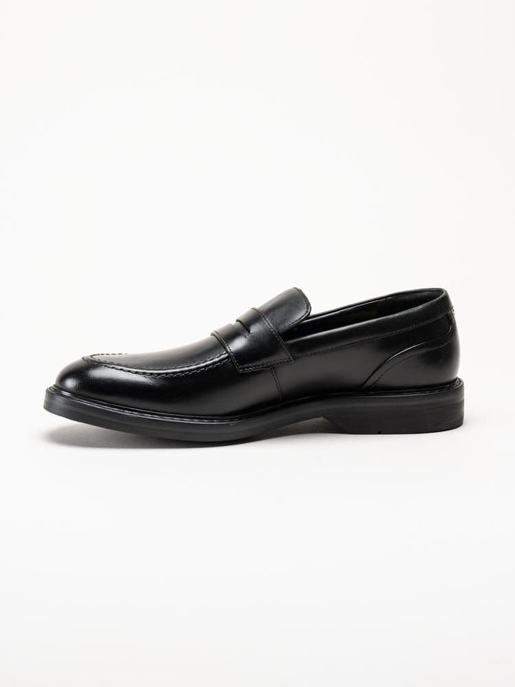 Clarks - Aldwin Step G - Svarta slip-on loafers i skinn