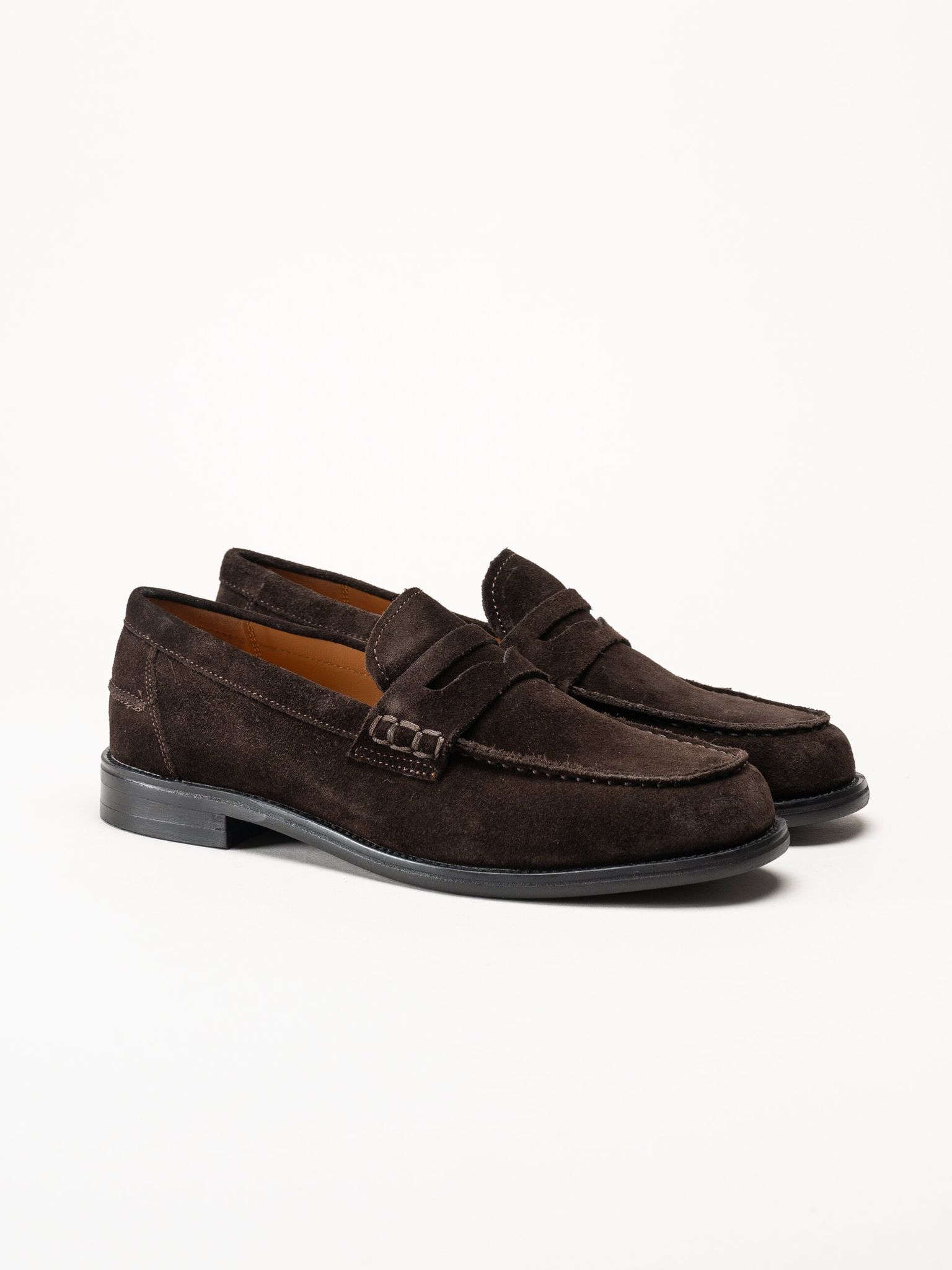 Vagabond - Steven - Mörkbruna loafers i mocka