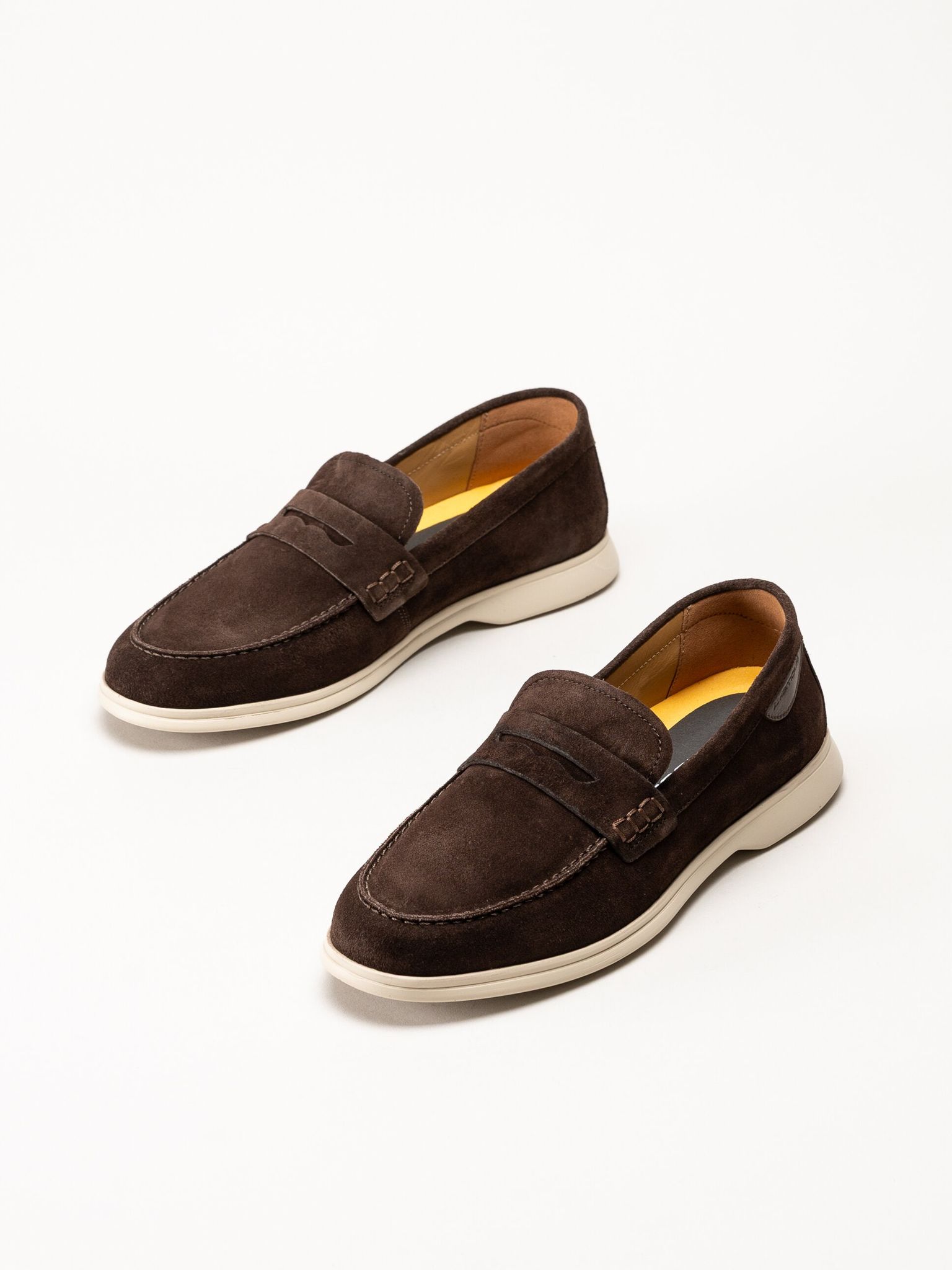 Ambitious - Mörkbruna pennyloafers i mocka