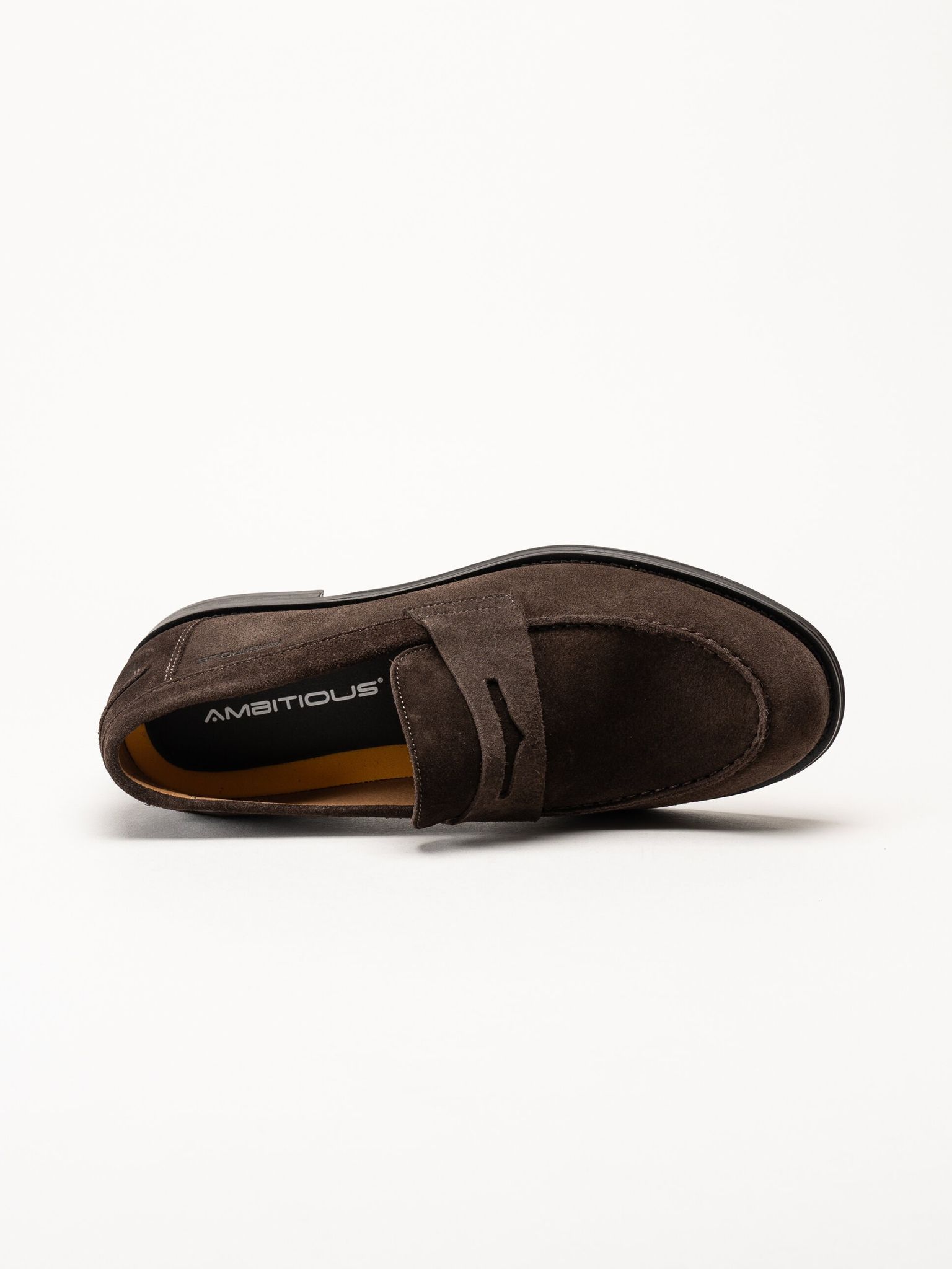 Ambitious - Mörkbruna pennyloafers i mocka