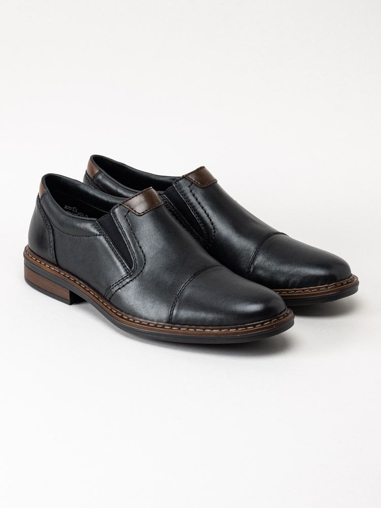 Rieker - Svarta loafers i skinn