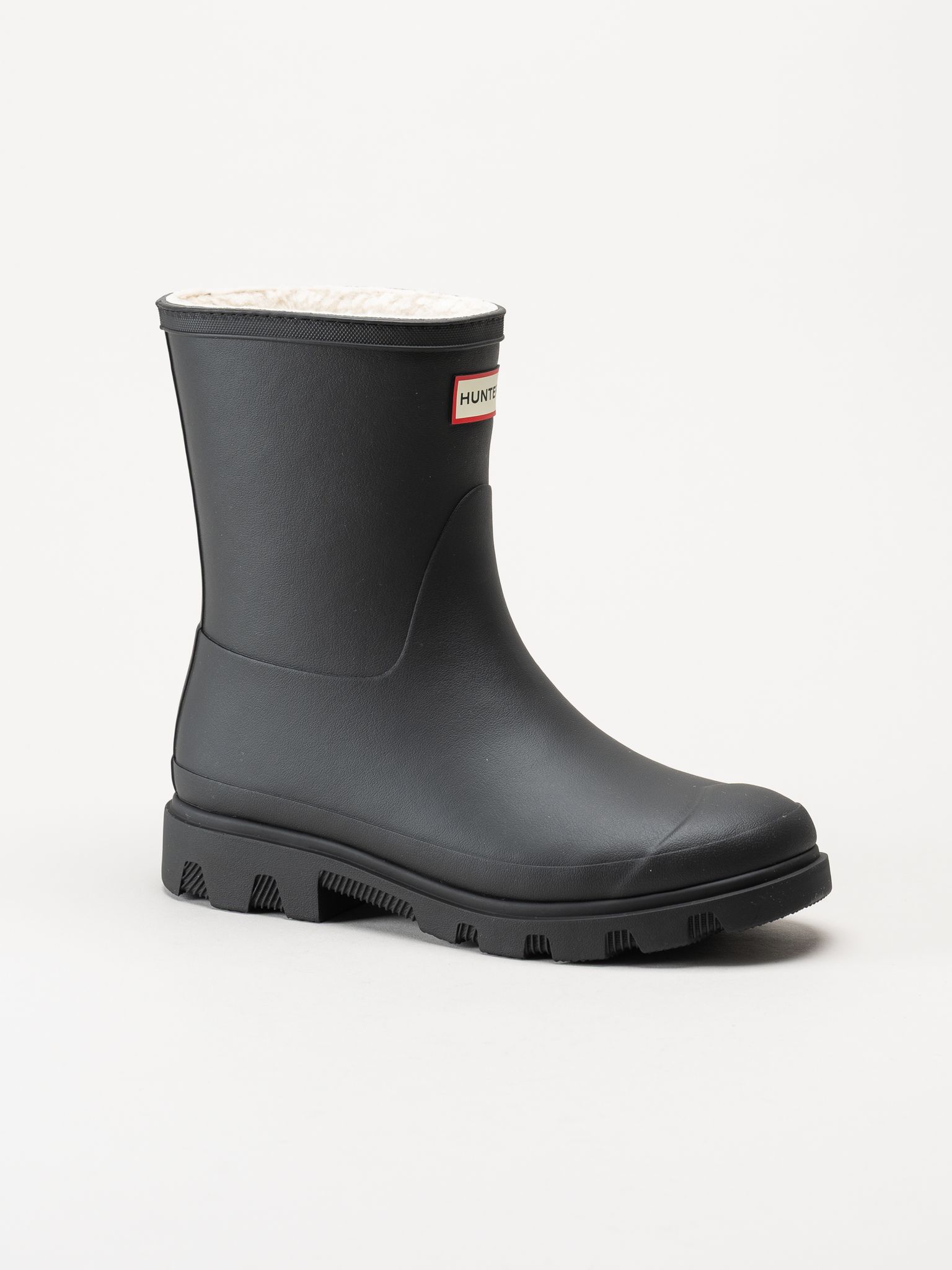Hunter - Unisex Downpour Short Insulate - Svarta låga fodrade gummistövlar