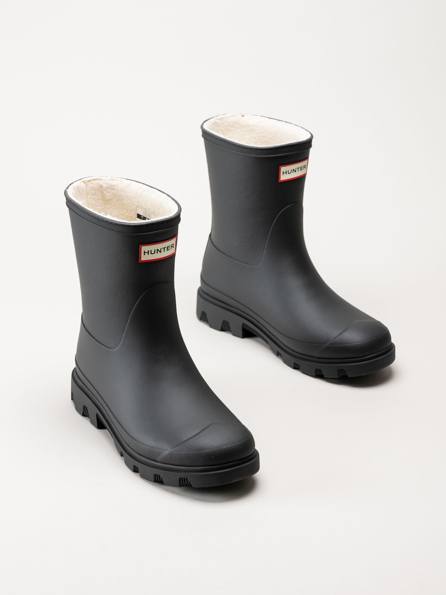 Hunter - Unisex Downpour Short Insulate - Svarta låga fodrade gummistövlar