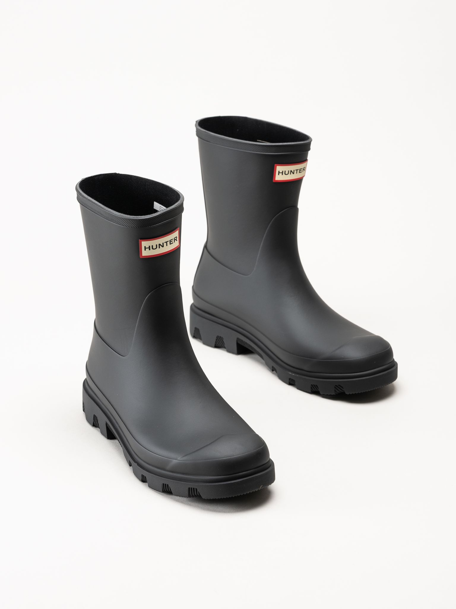 Hunter - Downpour Short - Svarta låga gummistövlar