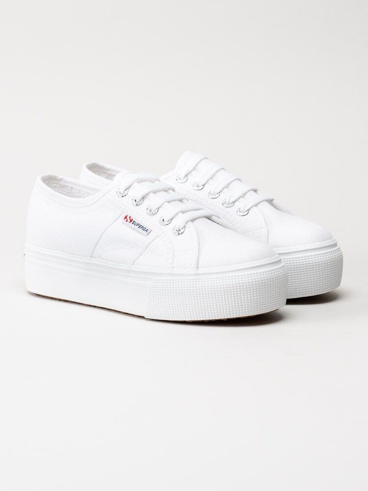 Superga - 2790 Platform - Vita platåsneakers i textil