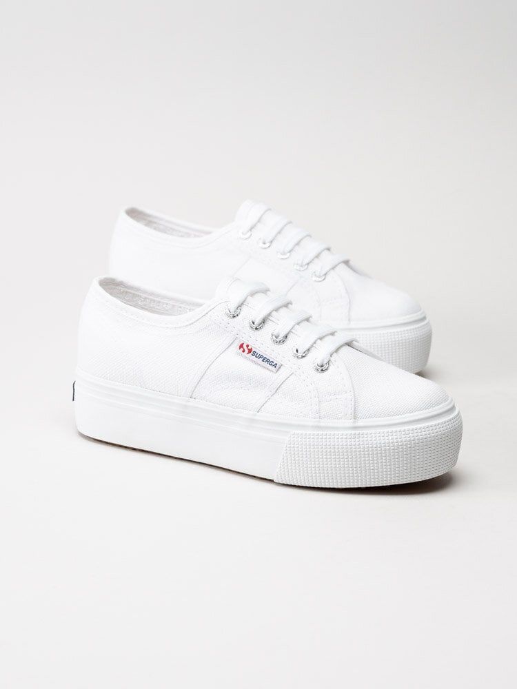 Superga - 2790 Platform - Vita platåsneakers i textil