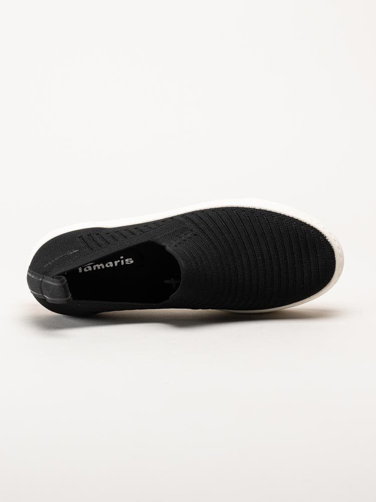 Tamaris - Svarta slip on textilskor