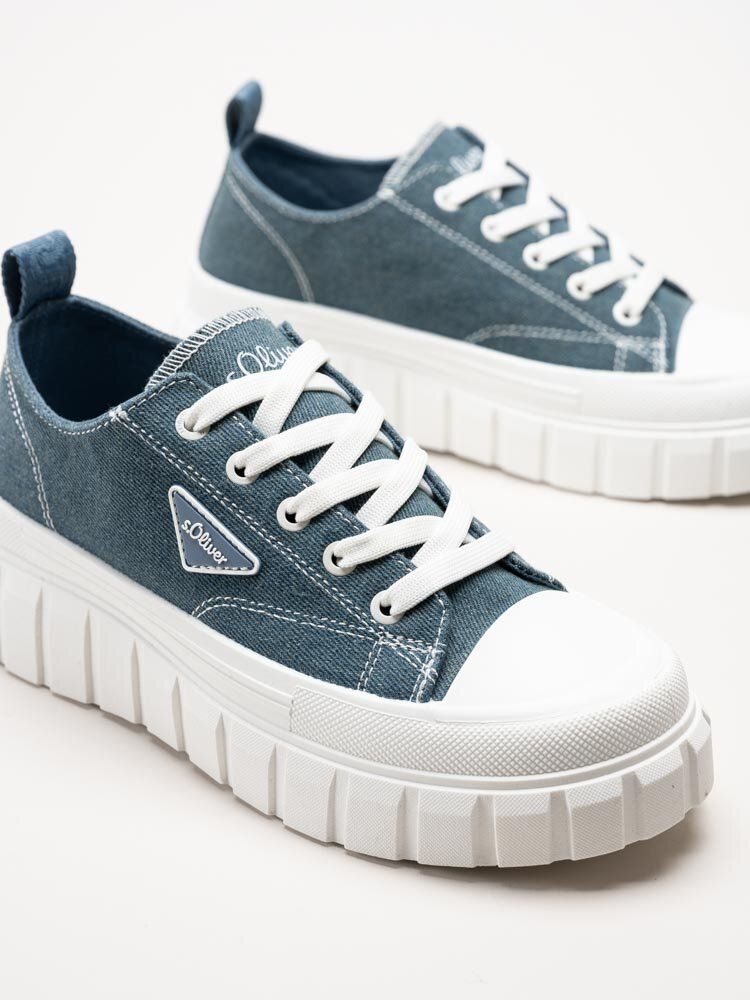 S.Oliver - Blå chunky sneakers i textil