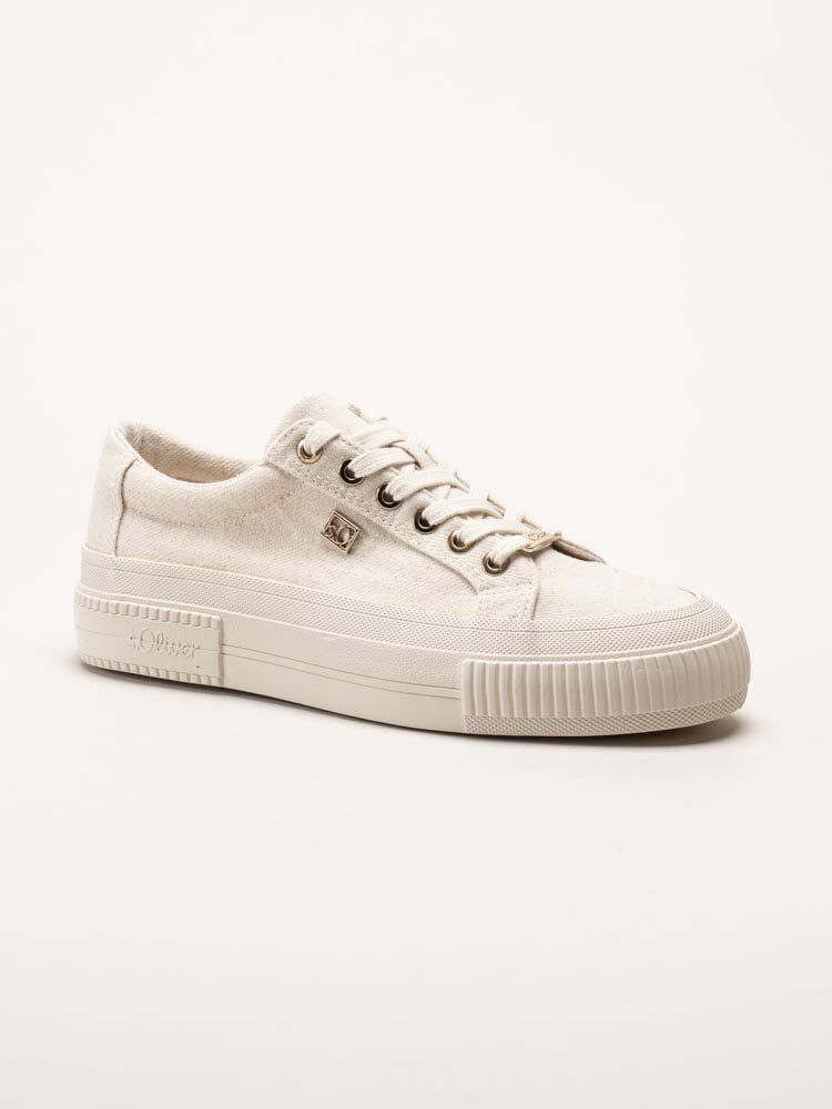 S.Oliver - Beige platåsneakers i textil