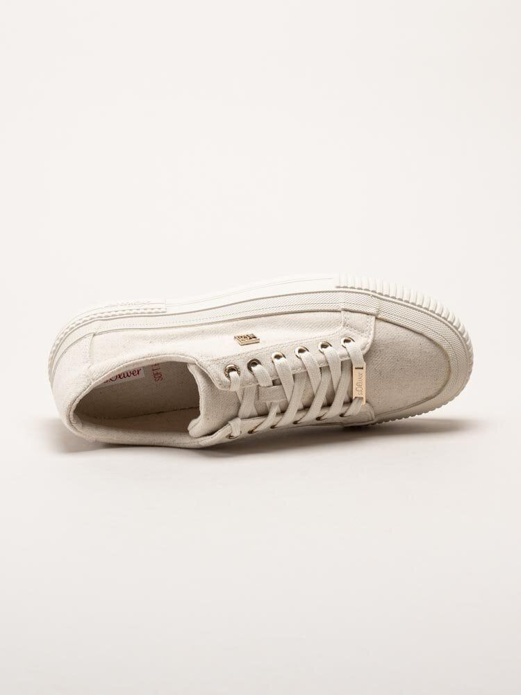 S.Oliver - Beige platåsneakers i textil