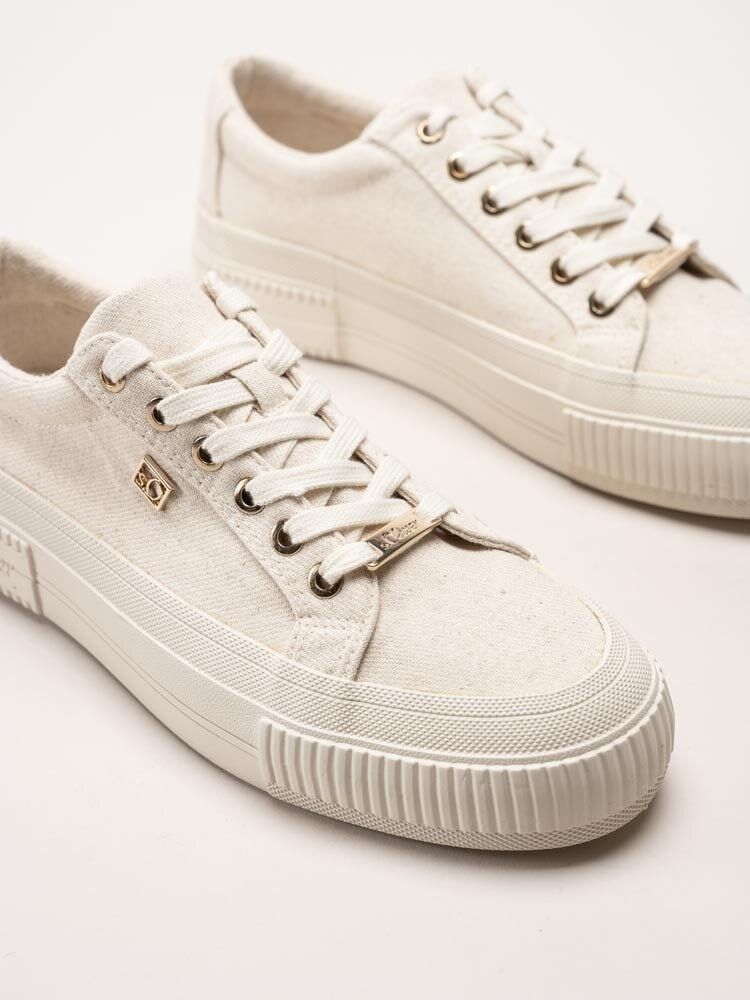 S.Oliver - Beige platåsneakers i textil
