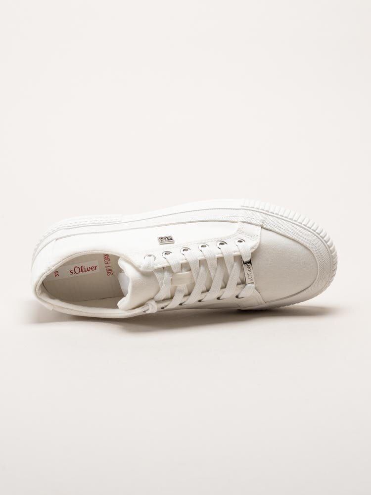 S.Oliver - Vita platåsneakers i textil
