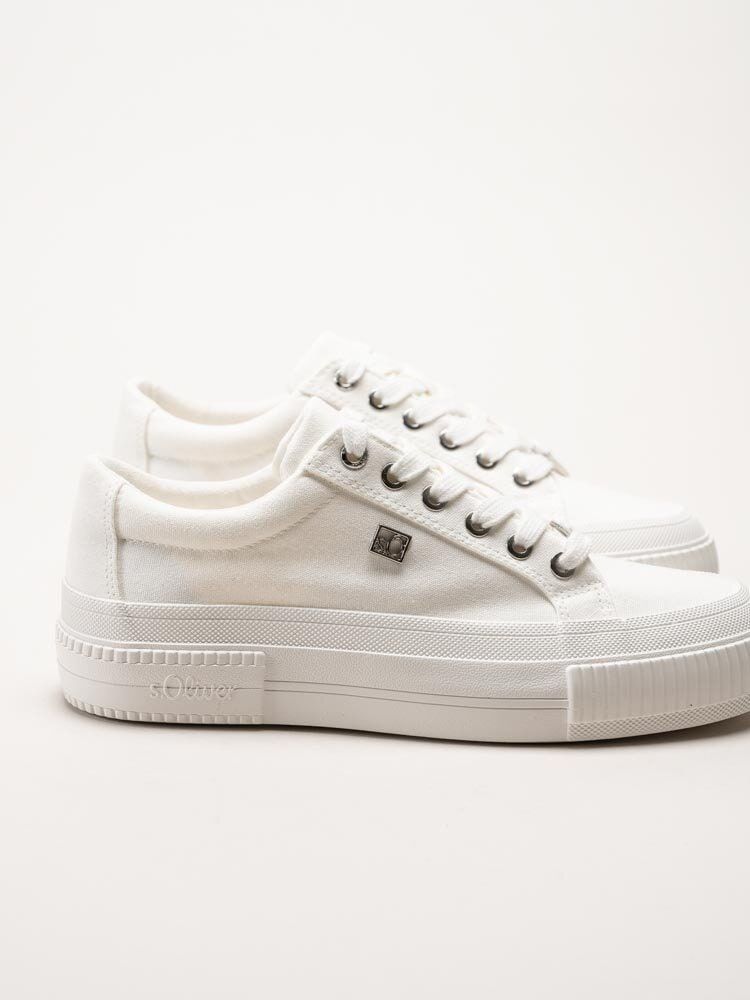 S.Oliver - Vita platåsneakers i textil