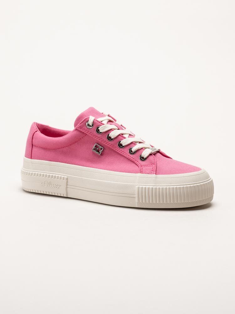 S.Oliver - Rosa platåsneakers i textil