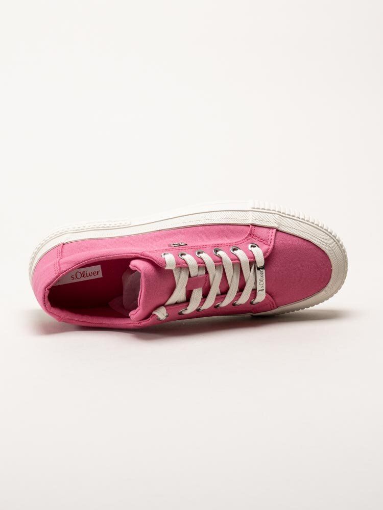 S.Oliver - Rosa platåsneakers i textil