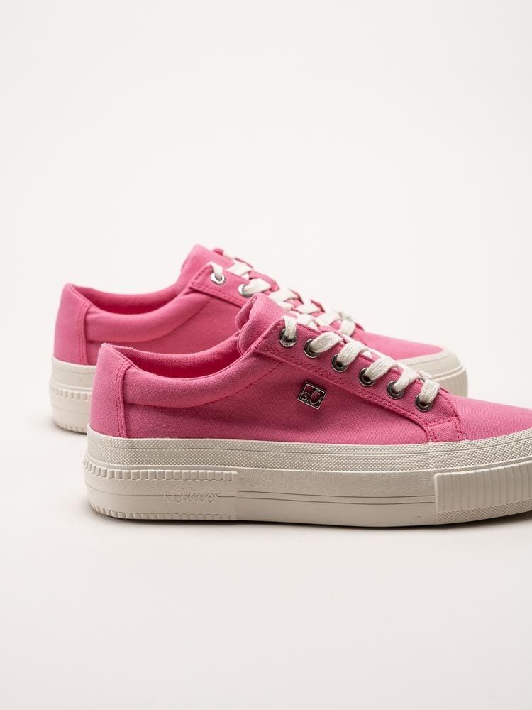 S.Oliver - Rosa platåsneakers i textil