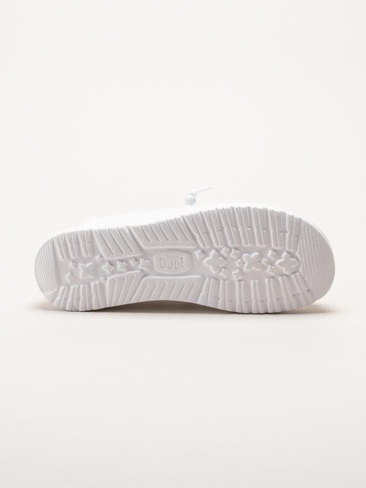 Hey Dude - Wendy Crochet Lace - Vita tygskor med virkade spetsdetaljer