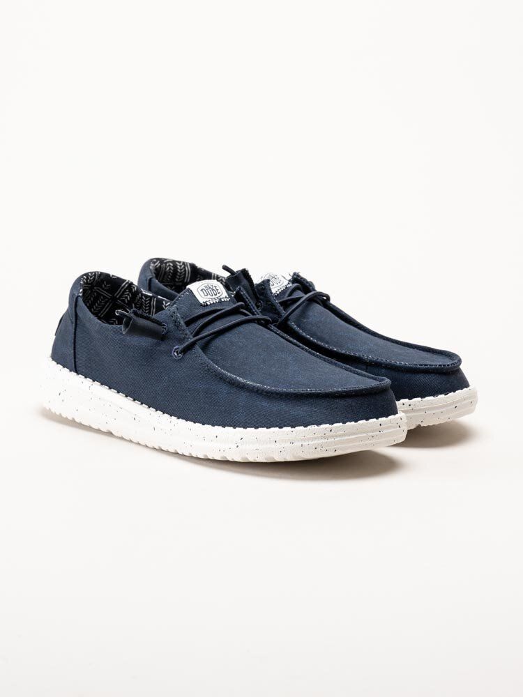 Hey Dude - Wendy Stretch Canvas - Mörkblå snörskor i textil
