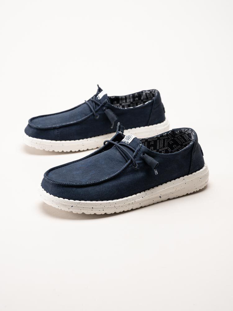 Hey Dude - Wendy Stretch Canvas - Mörkblå snörskor i textil