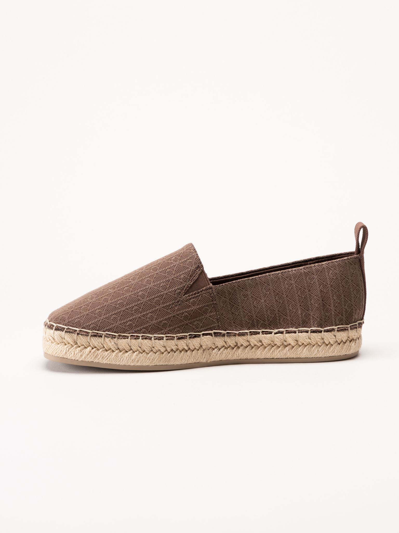 Calvin Klein - Oblique AOP - Mörkbruna espadrillos