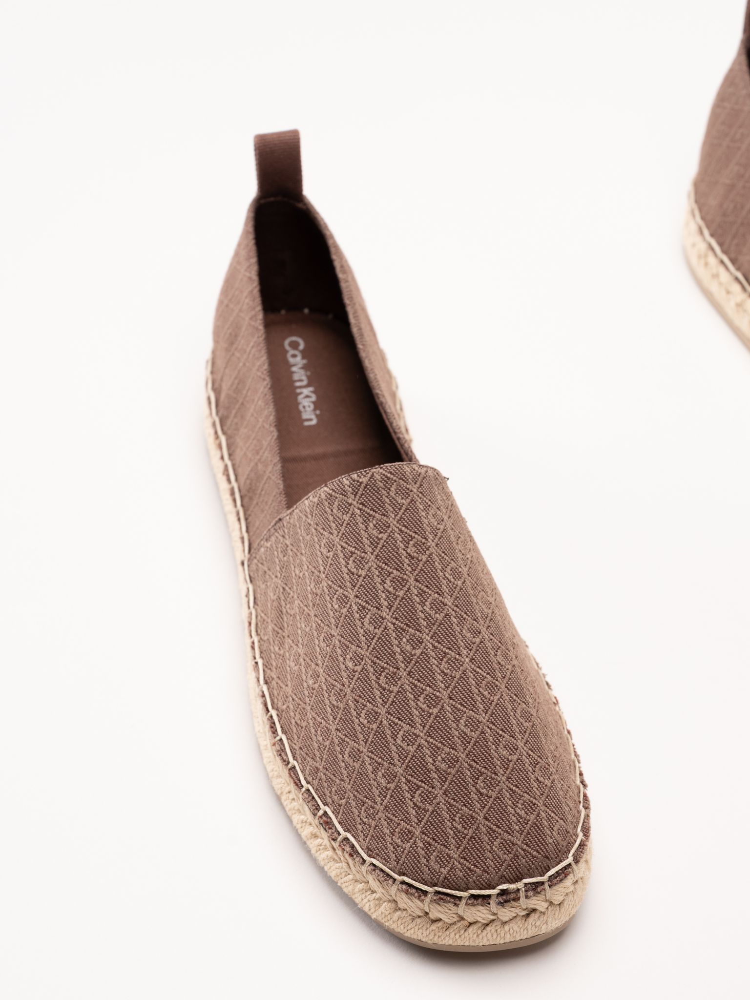 Calvin Klein - Oblique AOP - Mörkbruna espadrillos
