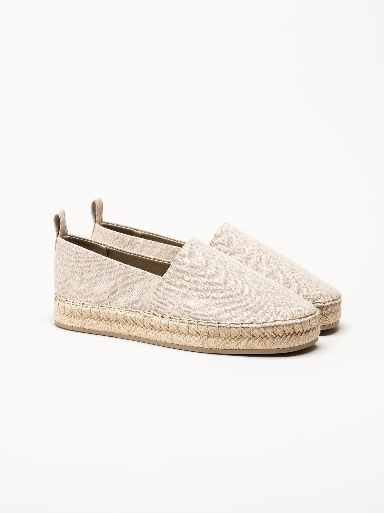 Calvin Klein - Oblique AOP - Beige espadrillos