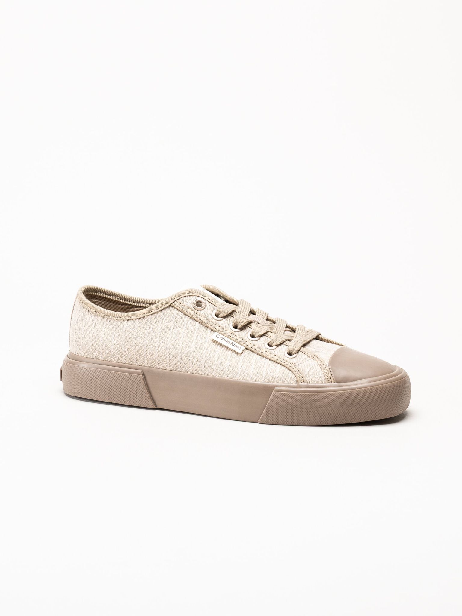 Calvin Klein - Vulc Low Laceup Aop - Beige sneakers i canvas