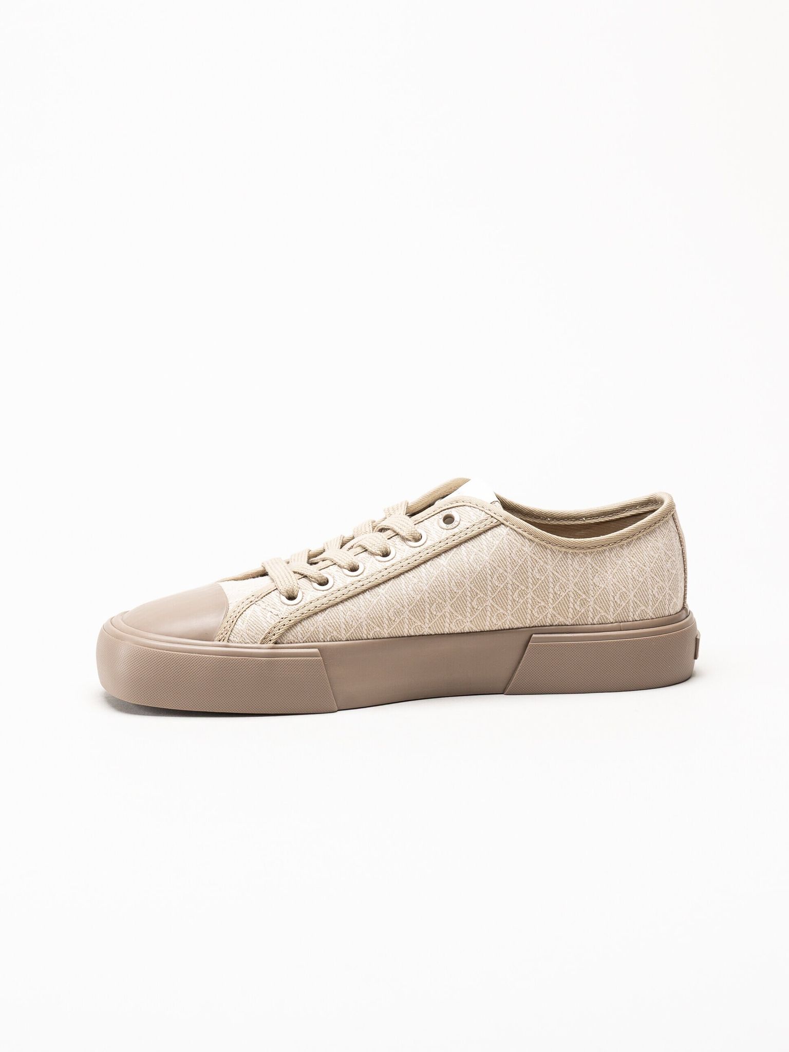 Calvin Klein - Vulc Low Laceup Aop - Beige sneakers i canvas
