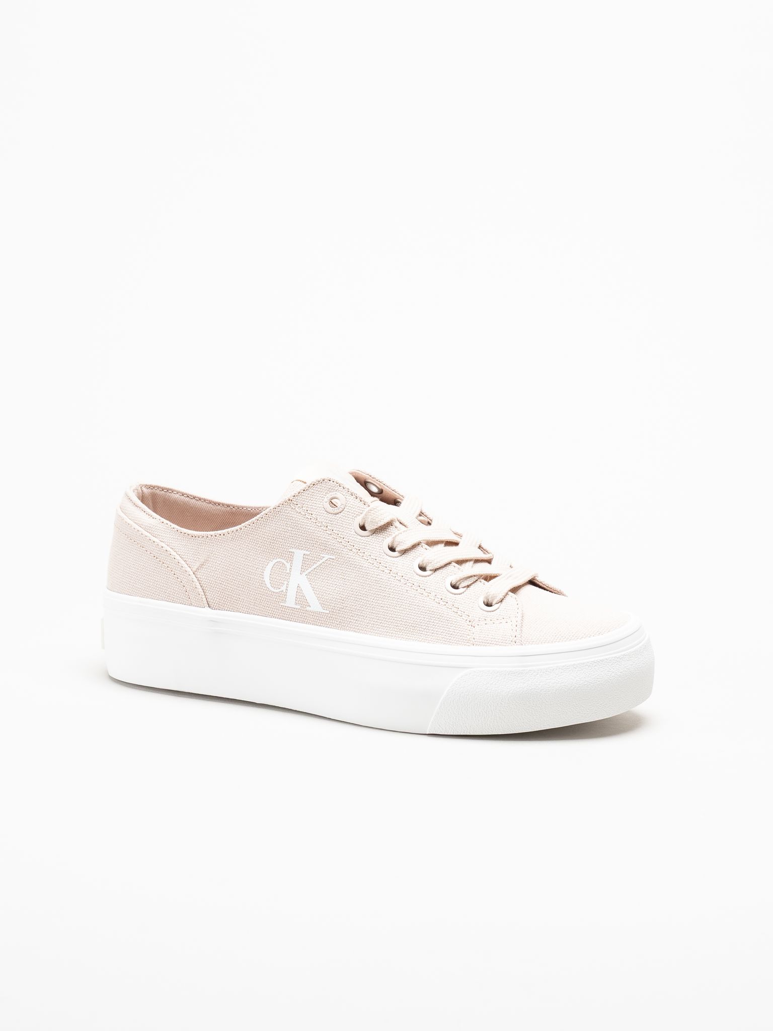 Calvin Klein - Vulc Flatform Low Canvas Mg - Ljusrosa platåsneakers i textil