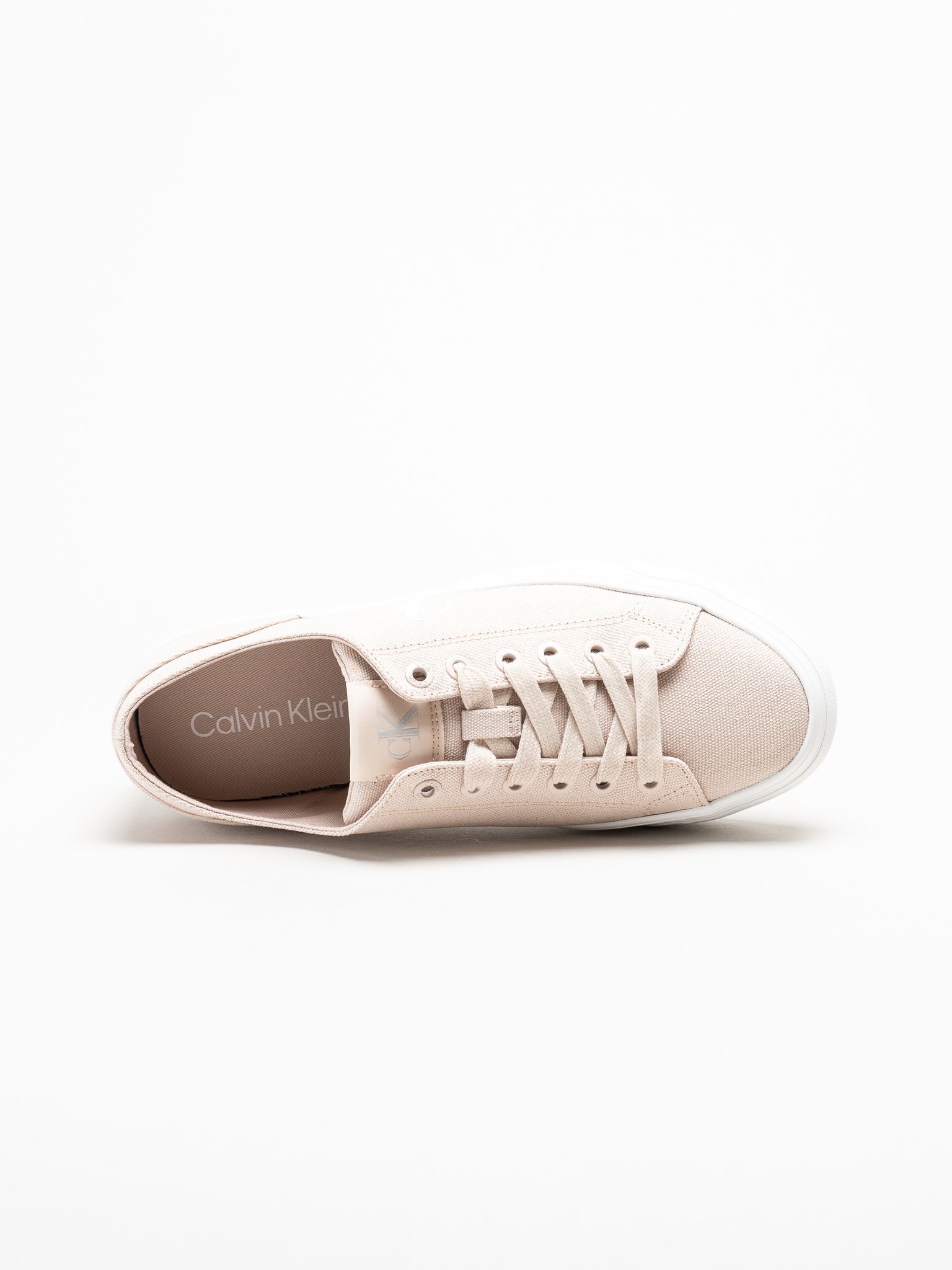Calvin Klein - Vulc Flatform Low Canvas Mg - Ljusrosa platåsneakers i textil