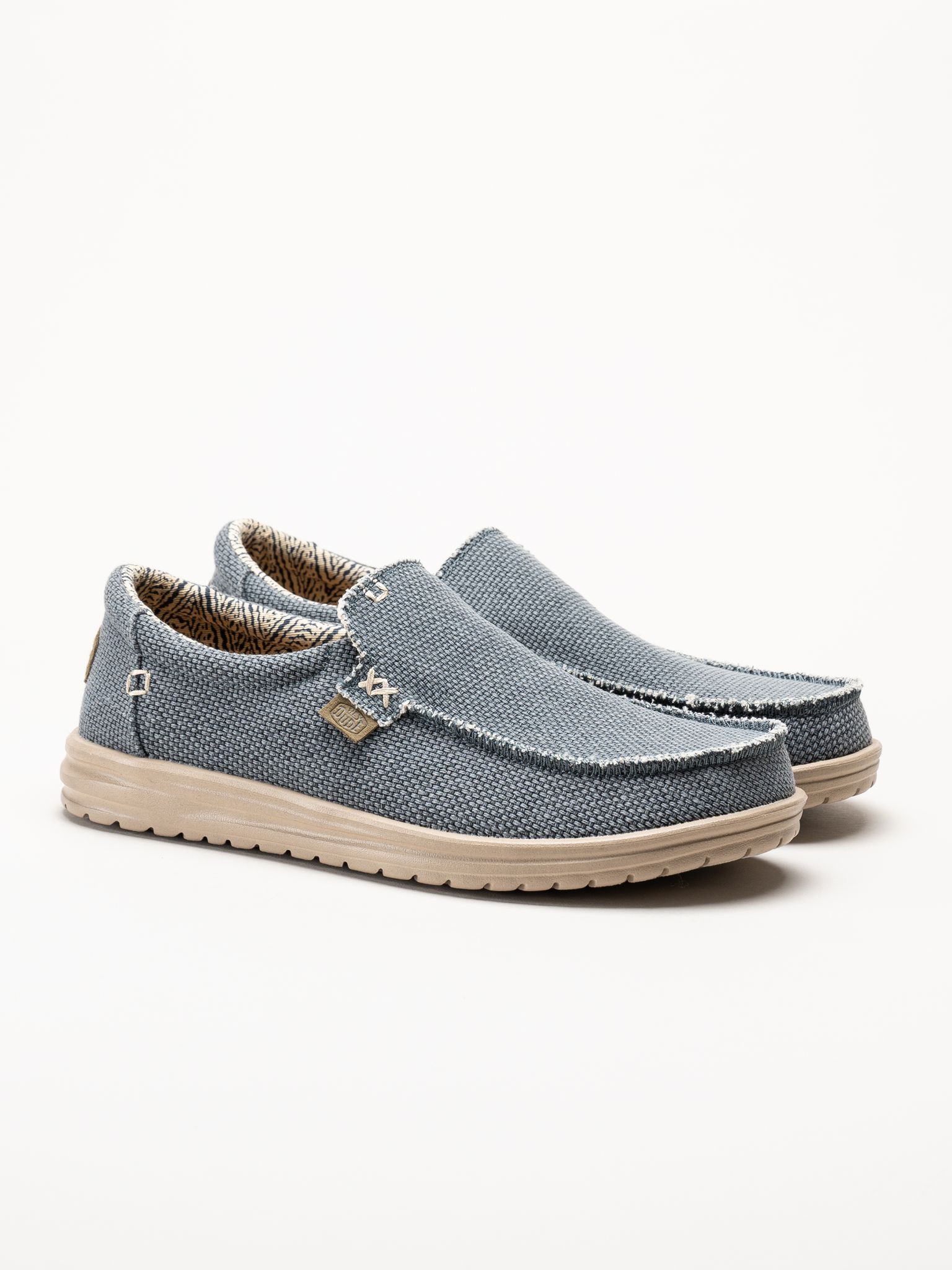 Hey Dude - Mikka Braided - Blå slip on sko i canvas
