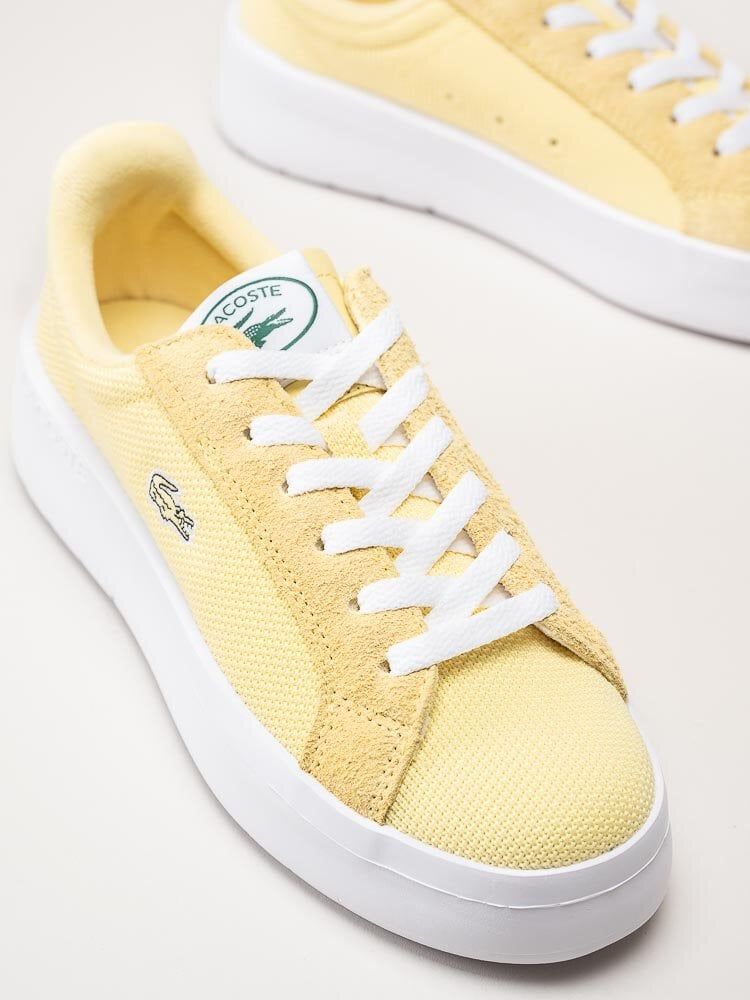 Lacoste - Gula platåsneakers i textil