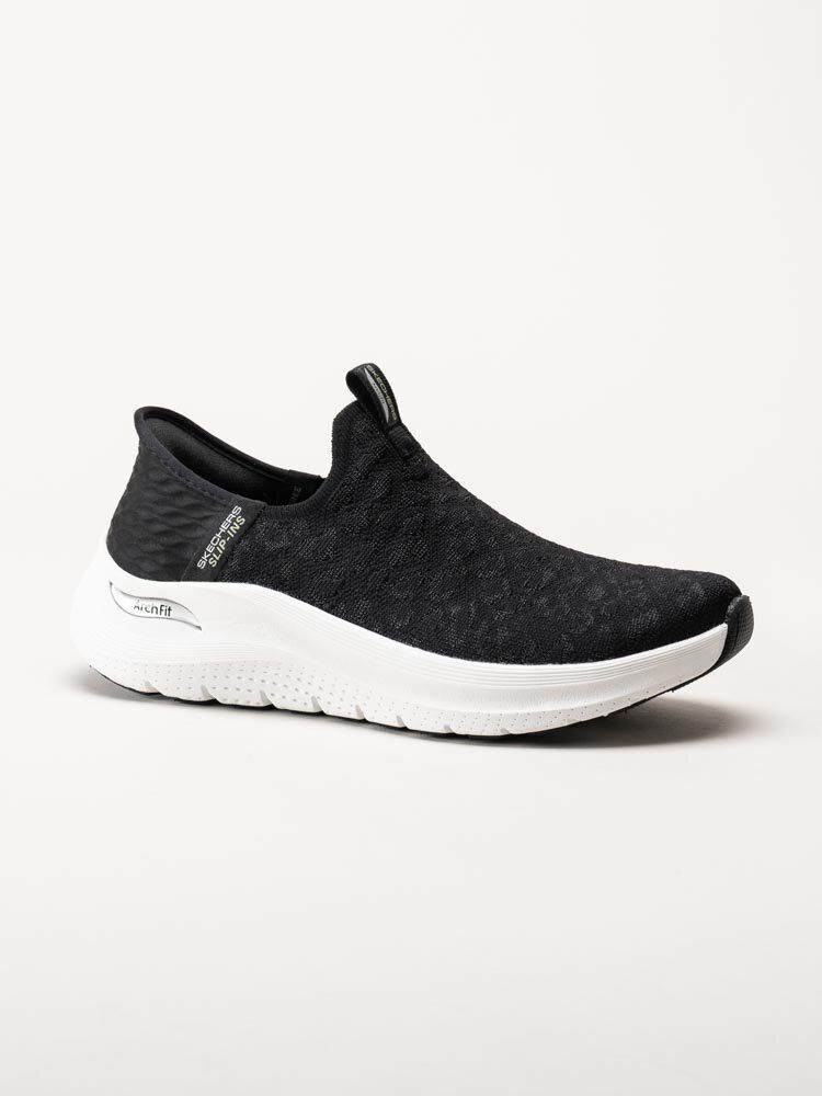 Skechers - Arch Fit 2.0 Slip Ins - Svarta slip-ins sneakers i textil