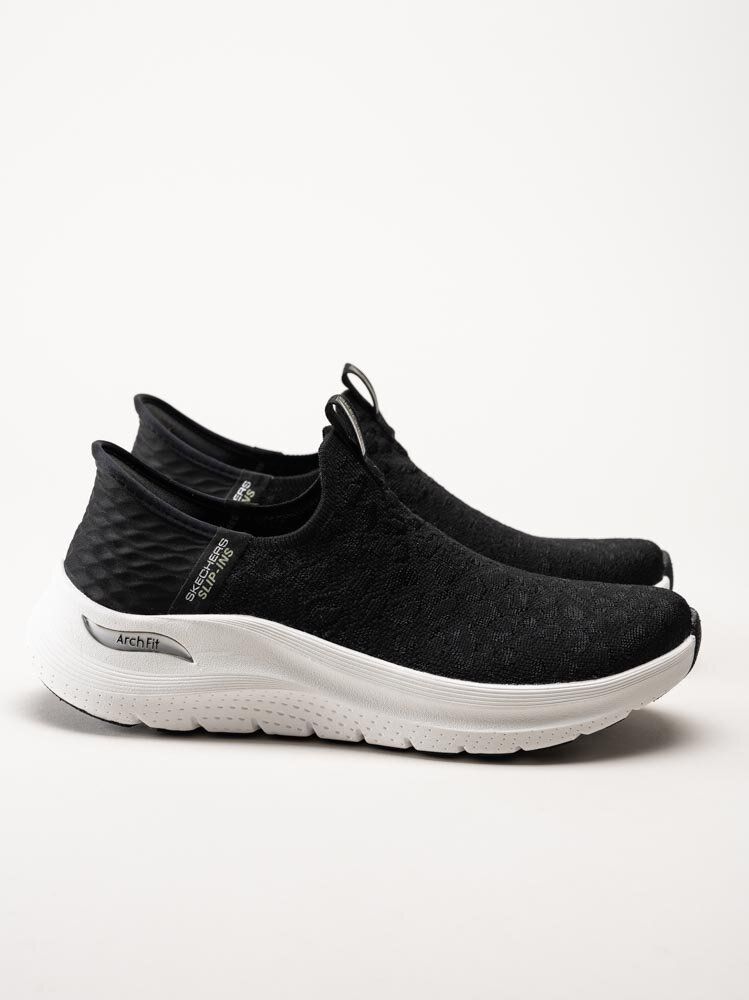 Skechers - Arch Fit 2.0 Slip Ins - Svarta slip-ins sneakers i textil