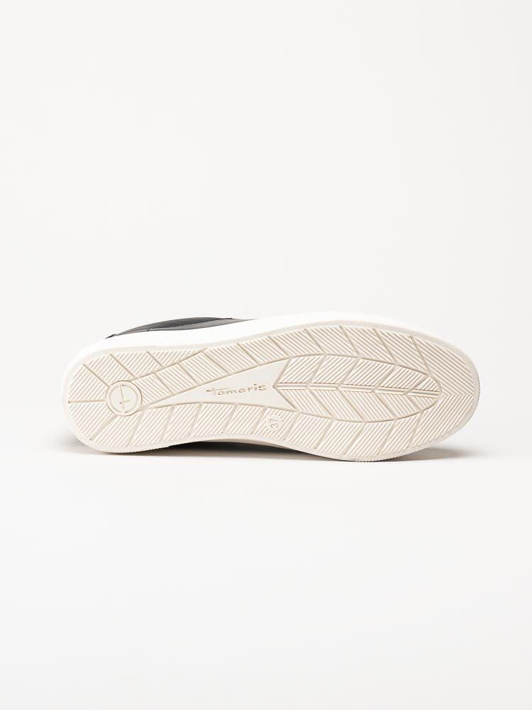 Tamaris - Svarta sneakers i skinn