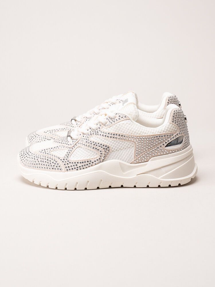 Steve Madden - Aventura-R - Vita och beige sneakers med strass