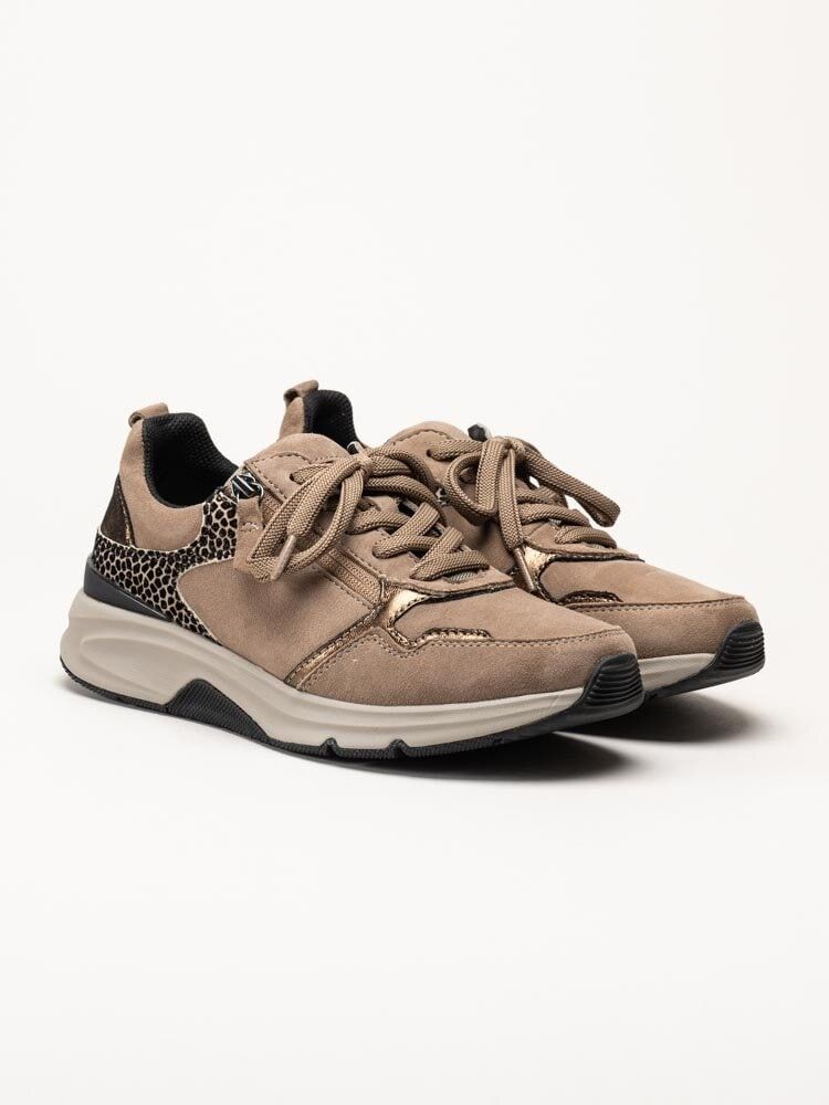 Rollingsoft - Beige promenadskor i mocka