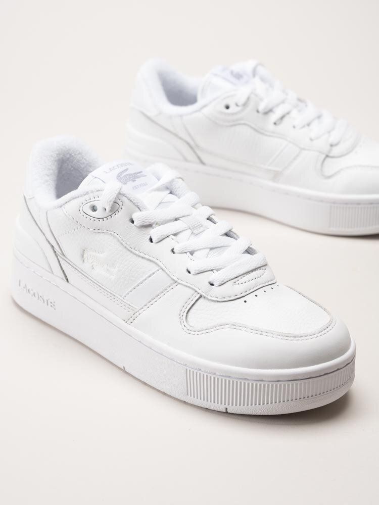 Lacoste - T-Clip Platform - Vita sneakers i skinn