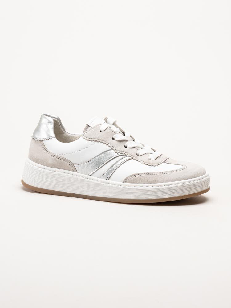 Gabor - Vita sneakers i skinn och mocka