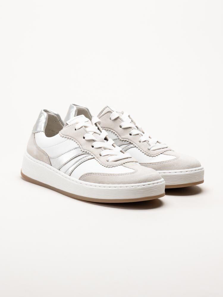 Gabor - Vita sneakers i skinn och mocka