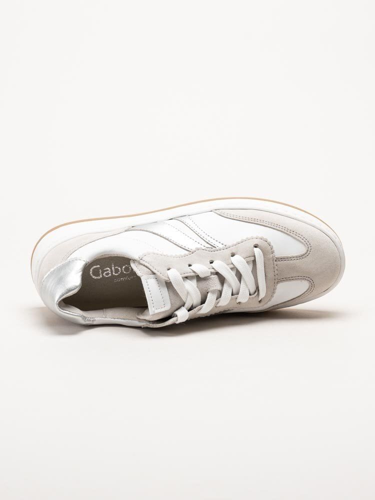 Gabor - Vita sneakers i skinn och mocka