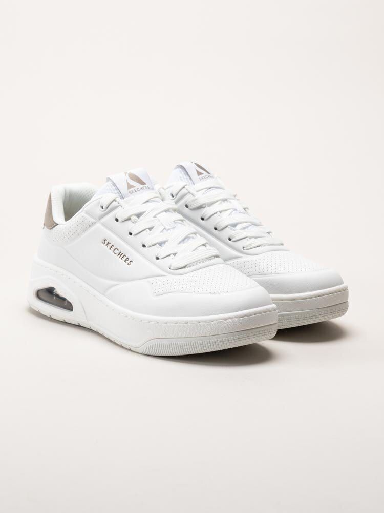 Skechers - Uno Court - Fast Break - Vita låga sneakers i skinnimitation